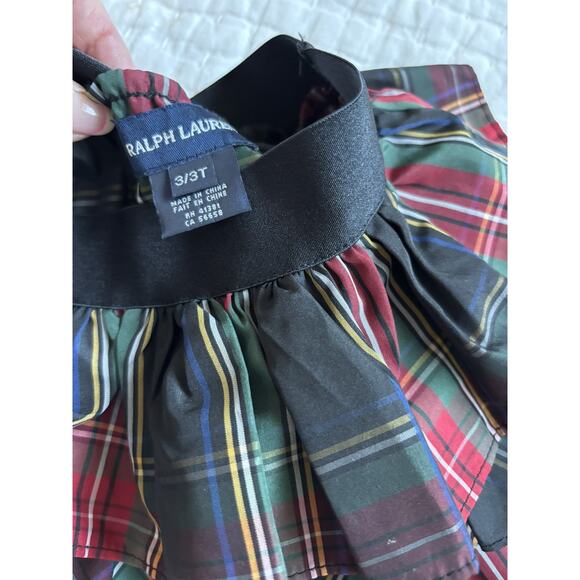 Ralph Lauren Girls Black & Red Tartan Plaid Ruffle Skirt SIZE 3T - Picture 3 of 4